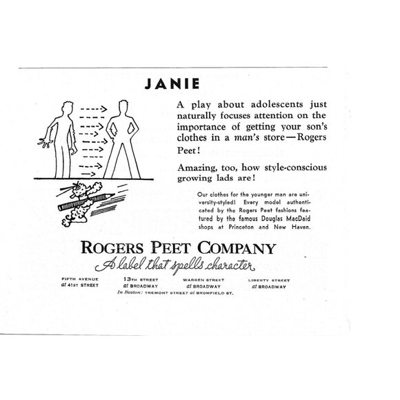 Rogers Peet Company Mens Fashion Clothing New York City 1940s Vintage Print Ad - Picture 4 of 4